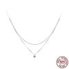 All-matching New Shining Double-layer Necklace S925 Sterling Silver Personality