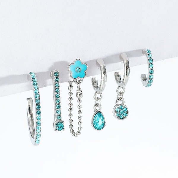 European And American Asymmetric Stud Earrings Set