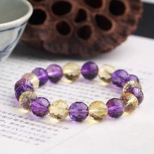 Ametrine Bracelet 128 Cut Crystal Amethyst Bracelet