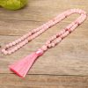 Stone Bead String Long Fringe Yoga Necklace Bracelet Crystal