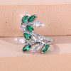 Horse Eye Zircon Leaf Ring Fashion All-match