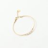 Freshwater Pearl Filament Bracelet Titanium Steel Plated 18K Gold