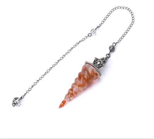 Rainbow Color Crystal Pendant Gravel Beads Pendant Reiki Resin Pendant