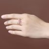 Fashion Hollowed-out Butterfly Tourmaline Open Ring