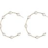 Pearl big circle earrings