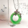 Emerald Inlaid Emerald Quartz Rock Jade Necklace