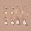 Simple And Versatile Earrings Set Diamond Pearl Earrings Drop Earrings Multi-style Earrings