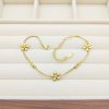 Flower-shaped Gold-plated Korean-style Fashion Pull Bracelet