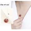 S925 Sterling Silver Strawberry Quartz Necklace Special-interest Design Peace Buckle
