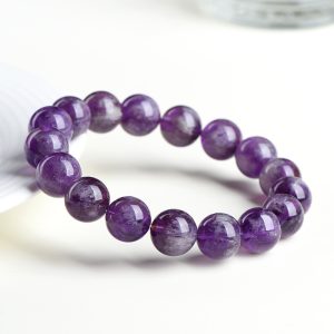 Natural Feather Amethyst Snow Mountain Purple Scattered Beads Bracelet
