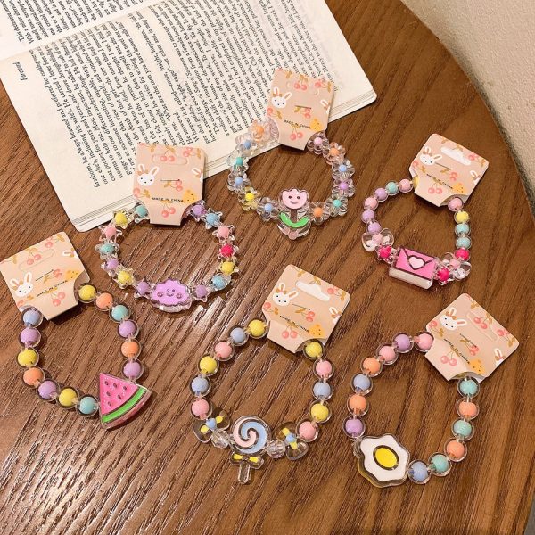 Cartoon Jelly Color Beaded Girl Bracelet