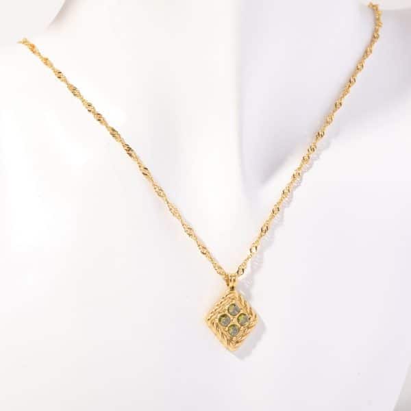 December Birthday Stone Necklace Quadrilateral