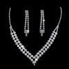 Brilliant Full Diamond Zircon Water Drop Necklace Eardrop Jewelry Set