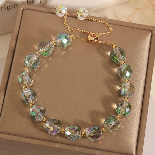 Crystal Woven Bracelet Women's Fashion High-end Simple Round