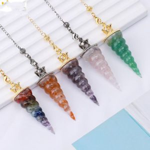 Rainbow Color Crystal Pendant Gravel Beads Pendant Reiki Resin Pendant