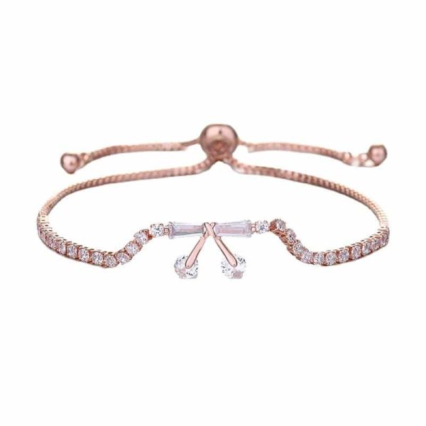 Bow Micro Inlaid Zircon Adjustable Beads Bracelet