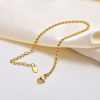 Stainless Steel Fashionable Rugby Bead Necklace Bracelet Gold
