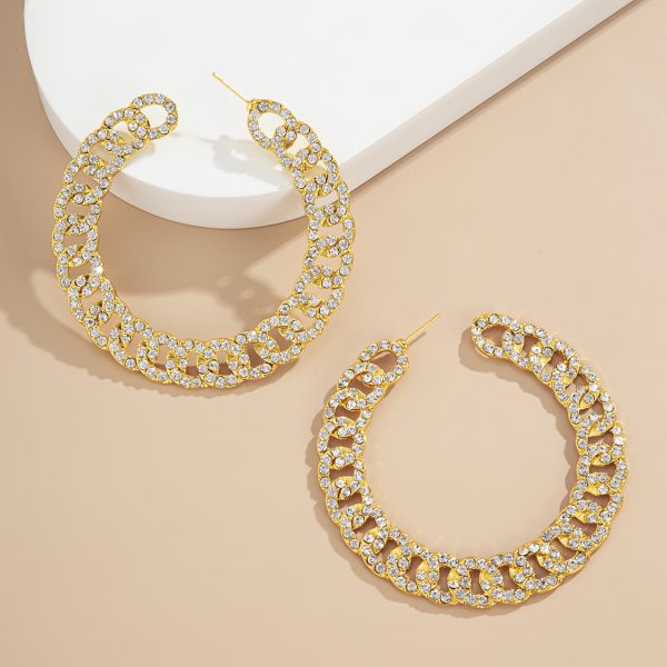 Female Exaggerated Retro Style Big Circle Earrings