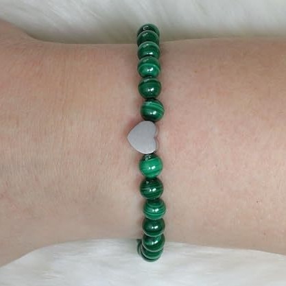 Natural Stone Healing Stone Beaded Bracelet Stainless Steel