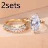 Women's Full Circle White Diamond Ring Set