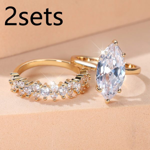 Women's Full Circle White Diamond Ring Set