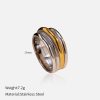 Fashionable Gold And Silver Two-tone Cross Stainless Steel Ring