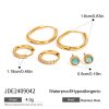 Stainless Steel Circle With High-end Zircon Earrings