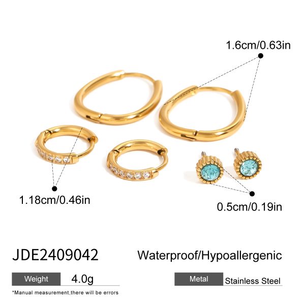 Stainless Steel Circle With High-end Zircon Earrings