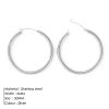 Simple Circle Earrings Stainless Steel Jewelry