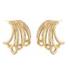 Light Luxury Multi-layer Micro-inlaid Colorful Crystals Circle Personality Hollow Out C- Shaped Earrings