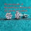 925 Sterling Silver Stud Earrings Six-claw Stud Earrings Moissanite Stud Earrings