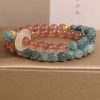 Natural Stone Blue Water Jade Double Ring Bracelet
