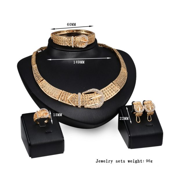Popular Fashion Jewelry Necklace Earrings Four-piece Set