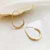 Drop Shape Pendant Metal Big Circle Earrings Geometry