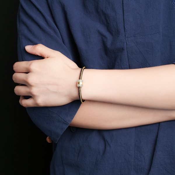 Hetian Jade 999 Gold Bracelet Hand-woven