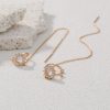 New Korean Super Fairy Ear Thread Female Fashion Personality Round Copper Micro Set Zircon Ear Studs Earbone Clip Chain Simple Style Long Earrings