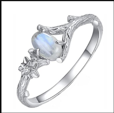Natural Moonlight Stone Ring Feminine