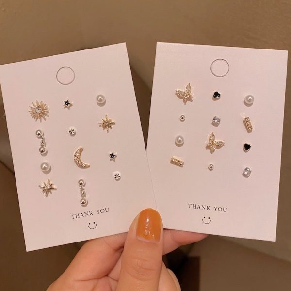 7439a7b1-7aac-4cf4-a960-628e9fa7c4f0.jpg S925 Silver Needle Moon Week Small Earring Set Combination