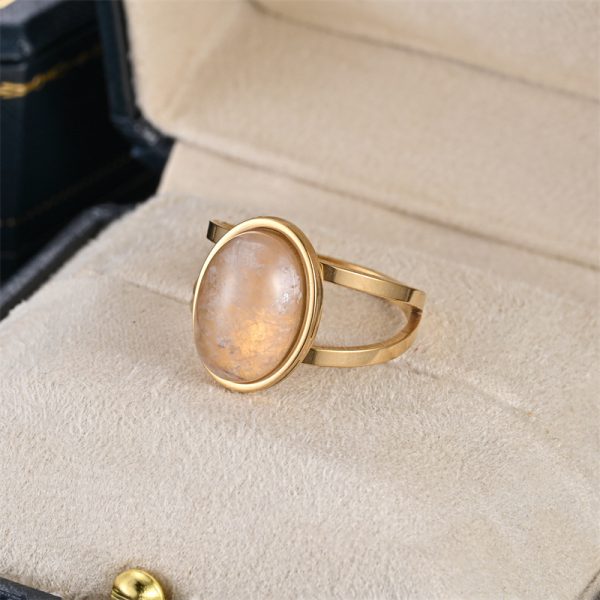 Natural Cut Stone Ring Men And Women Couple Fashion