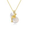 Lotus Leaf Gourd Necklace Silver National Style High-grade Natural Chalcedony