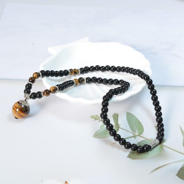 Natural Tigereye Single Bead Necklace Pendant Crystal Accessories