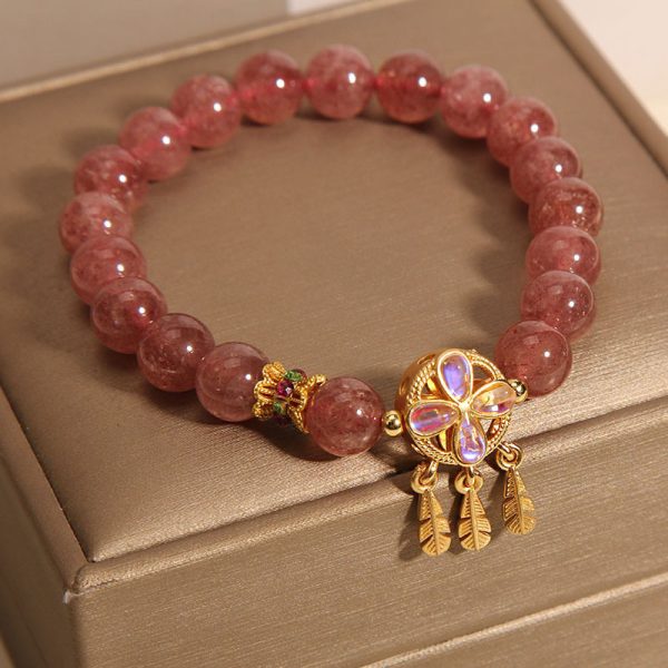 Natural Strawberry Quartz Bracelet Female Special-interest Design