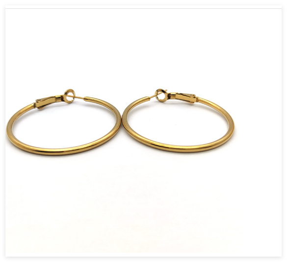 European And American Fashion Stainless Steel Earrings Big Circle Shrimp Male Buckle Earrings Female Jewelry