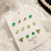 Sterling Silver Needle Stud Earrings Women's Set Small Delicate Eardrops Bone Nail