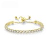 Simple Stainless Steel Material Square Zircon Crystal Bracelet