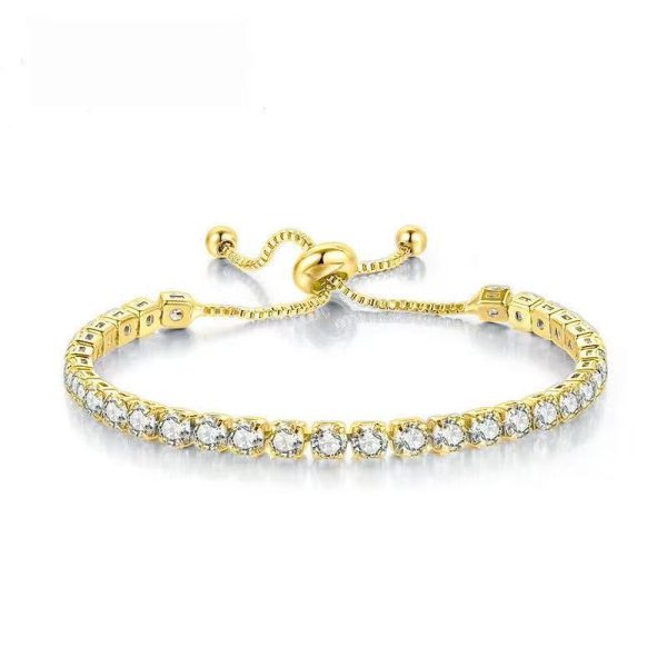 Simple Stainless Steel Material Square Zircon Crystal Bracelet