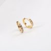 Half Circle Cubic Zirconia Earrings Titanium Steel Gold Plated