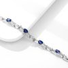 Natural Sapphire Bracelet Women's S925 Silver Set Gem Jewelry Premium Original Design Jewelry