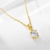 925 Sterling Silver Four-claw Round Zircon High-grade Light Luxury