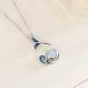 Japanese And Korean Style Fashion Artistic HAILANG Girl Heart Blue Clavicle Cross Chain